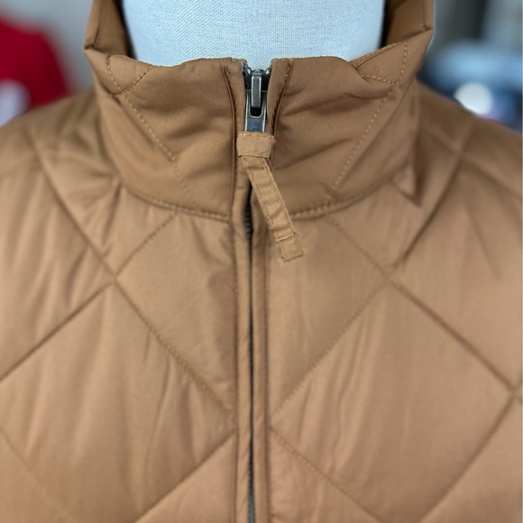 J.Crew NWT SZ LGE Sussex Quilted Vest Mens Brown Diamond Quilt Full Zip Pockets - Picture 9 of 16